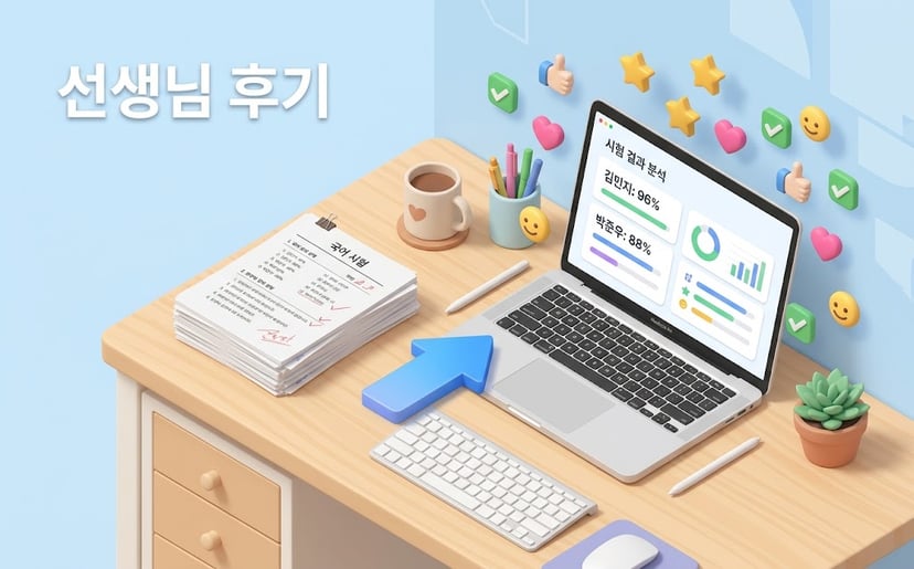 "과학 시험지 변환은 비교 대상이 없습니다" — 선생님들의 일타조교 사용 후기